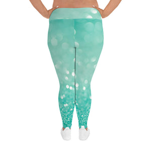 Turquoise Shimmer Plus Size Leggings