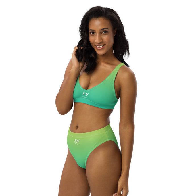 Lemon-Lime Recycled high-waisted bikini